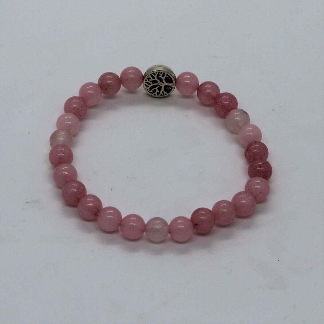 Buy Mautik Sadiwala Unisex Pink Rose Natural Stone Quartz 8 mm Bead Crystal  BraceletPink at Amazonin